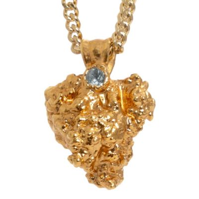 24k Gold OG Kush Bud Necklace with Tanzanite & White Sapphire by Ras Boss